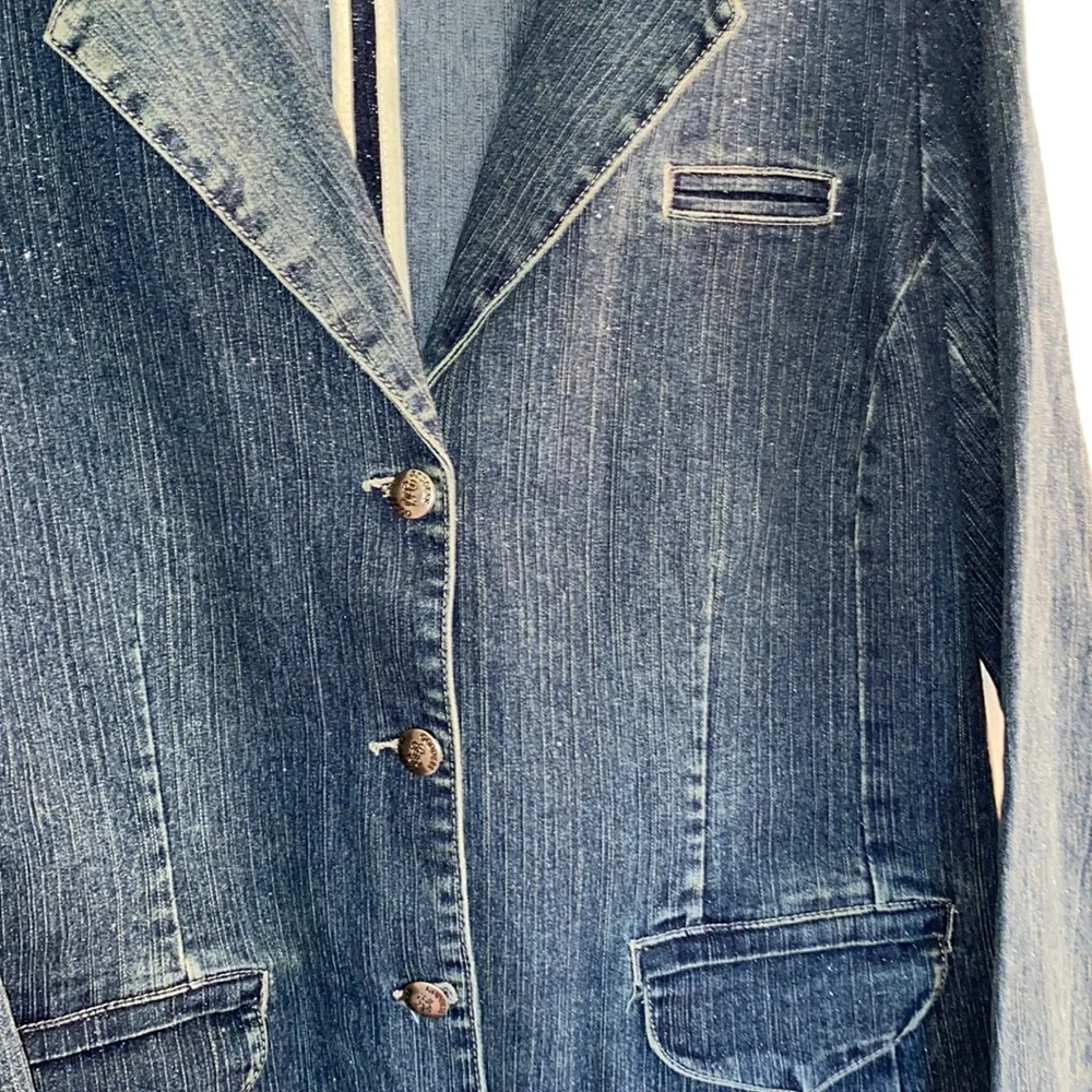 Goddess Blue Jean Jacket with sparkles! 2X - Picture 6 of 9